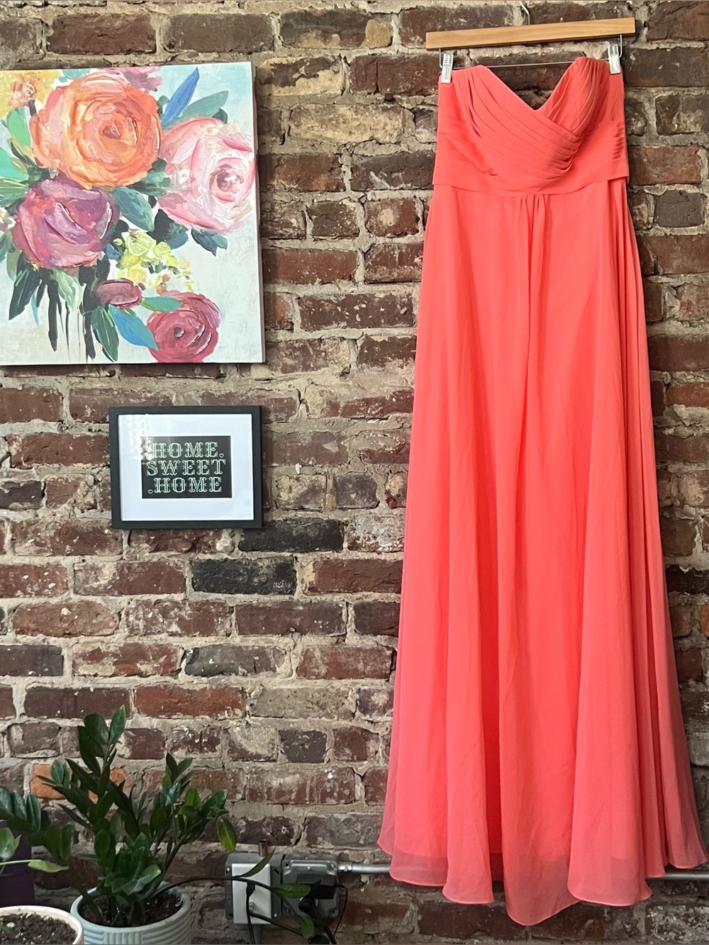 Allure Bridals Strapless Sweetheart Salmon Gown